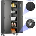 thumbnail image 6 of CHAUKY Upgraded 72" H Garage Storage Cabinets with Wheels,Metal Storage Cabinets with Door Pegboard for Garage Home Office Storage,Assembly Required, Black, 6 of 16