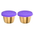 thumbnail image 1 of Unique Bargains 2 Pcs Petits Contenants à Condiments avec Couvercles, Tasses à Condiments en Acier Inoxydable, Tasses à Sauce, Violet, 1 of 6