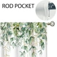 thumbnail image 4 of Sage Green Eucalyptus Highland Cow Kitchen Curtains Plant Leaves Bathroom Curtains Window Treatment Drapes Tier Botanical Cafe Small Bedroom Short French Door Curtains 2 Panels 28x40 Inch, 4 of 5