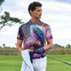 thumbnail image 3 of Balery Beautiful Flower Blue Bird Camisa Polo de Hombre con Estampado, de Manga Corta y Tejido Medio, Camisa Tipo Golf Polo-3X-Large, 3 of 6