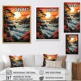thumbnail image 4 of Designart "Papercut of a Crimson Beach Sunset I" Landscape & Nature Floater Framed Wall Art Print, 4 of 7