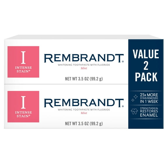 REMBRANDT Intense Stain Whitening Flouride Toothpaste, 3.5 oz, 2 Pack