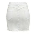 thumbnail image 4 of Fgnfyis Women's Elegant and Alluring Fashionable Solid Color Denim Skirt Bodycon Fit Metal Button Mini Skirt Casual Skirt White XL, 4 of 6