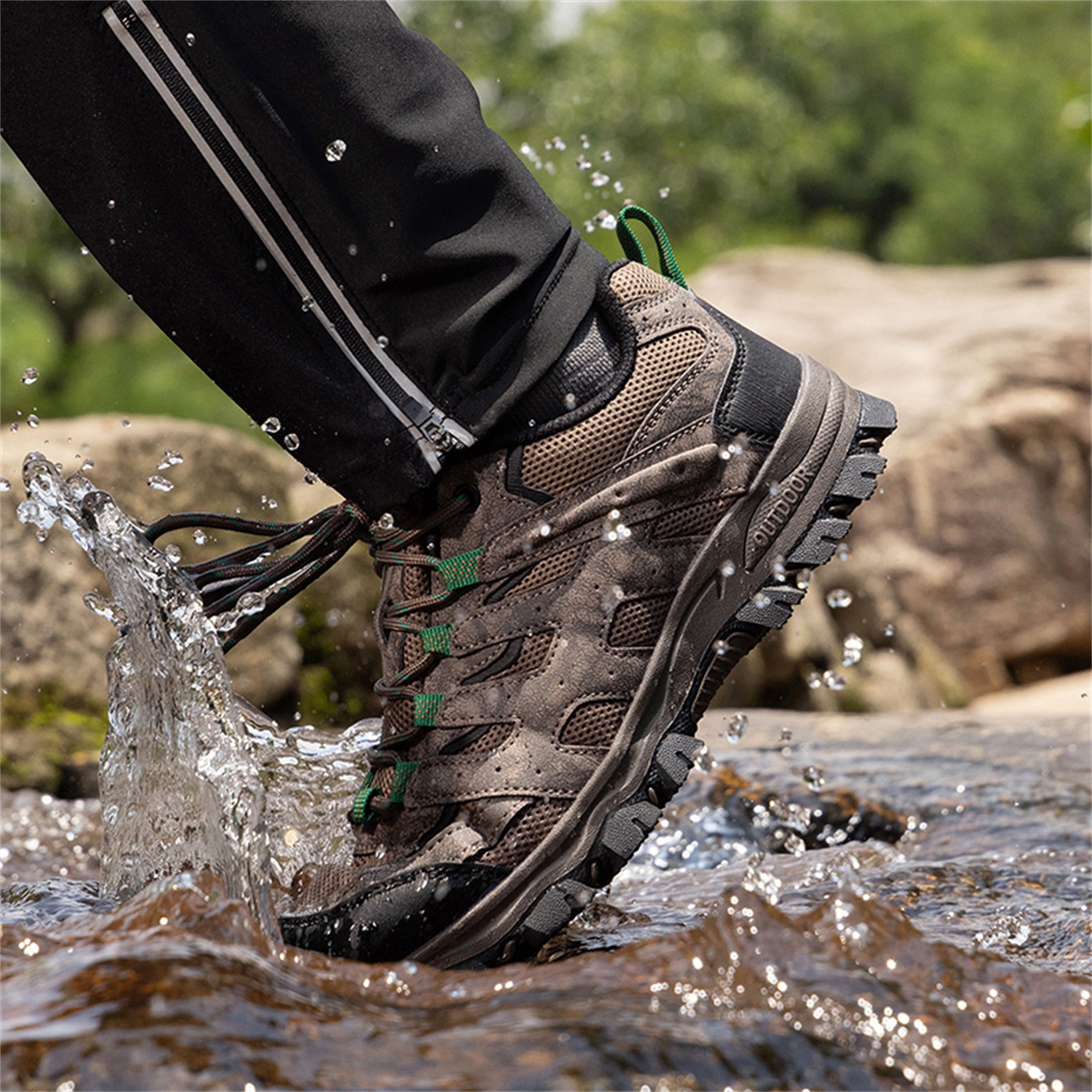 YOURDIARY Mens Outdoor Hiking Shoes Breathable Sneakers for Trail Walking Camping Work