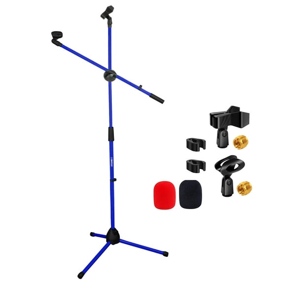 5 Core Mic Stand Floor Height Adjustable Tripod Microphone Stands w Extending Telescoping Boom Arm