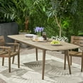 thumbnail image 2 of GDF Studio Jennette Outdoor Acacia Wood Expandable Rectangular Dining Table Gray, 8 Person, 2 of 13