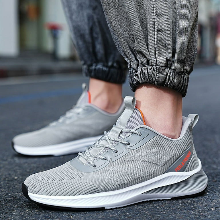 Mens Athletic Shoes Shoe Men Sneakers Clearance Sale Casual shoes Fashion Sports Comfortable Breathable Simple Lace up Tennis Shoes Grey Shoes 45 Walmart