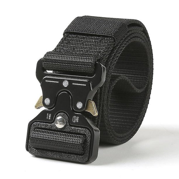 Cinturón táctico Cobra, cinturón de nailon, cinturón para hombre, cinturón de lona, cinturón para pantalones, cinturón largo para hombre, Tide All-match 2 (negro, verde militar)