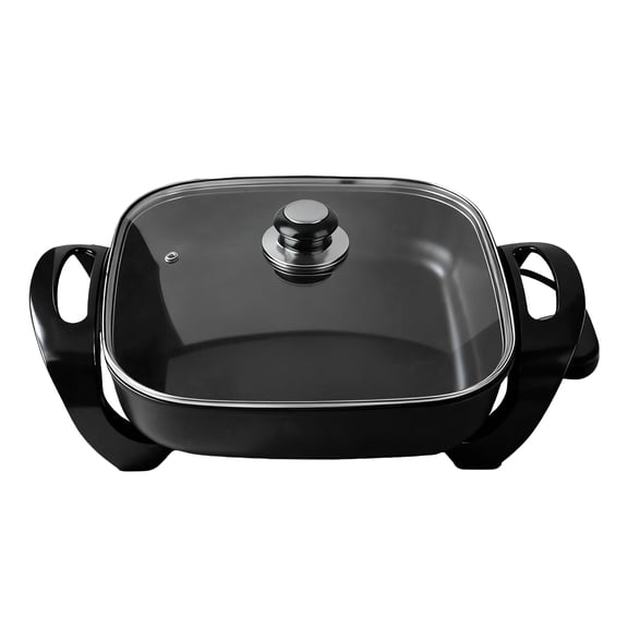 Electric Skillet with Temperature Dial, 5L Non-Stick 1500W Fast Heating for Family Meals & Batch Cooking