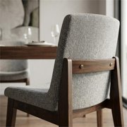 Ashcroft Levi Fabric Upholstered Dining Chair in Light Gray (Set of 2)