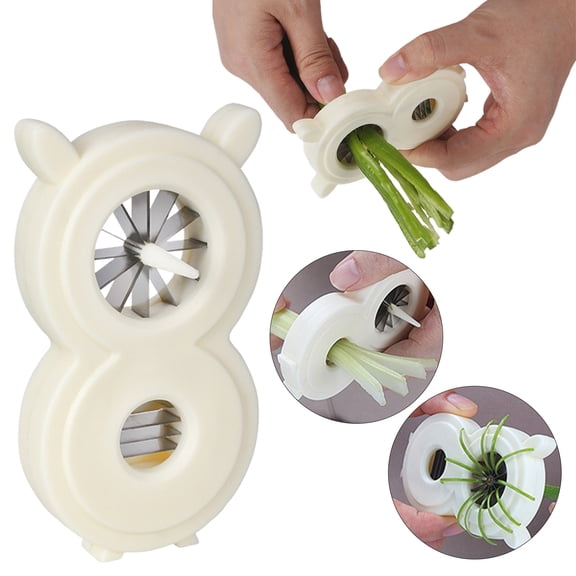 Green Onion Cutter Scallion Shredder Onion Slicer 2 In 1 Multi Functional Vegetable Tool Stainless Steel Efficient Manual Cutting System For Home Kitchen Prep