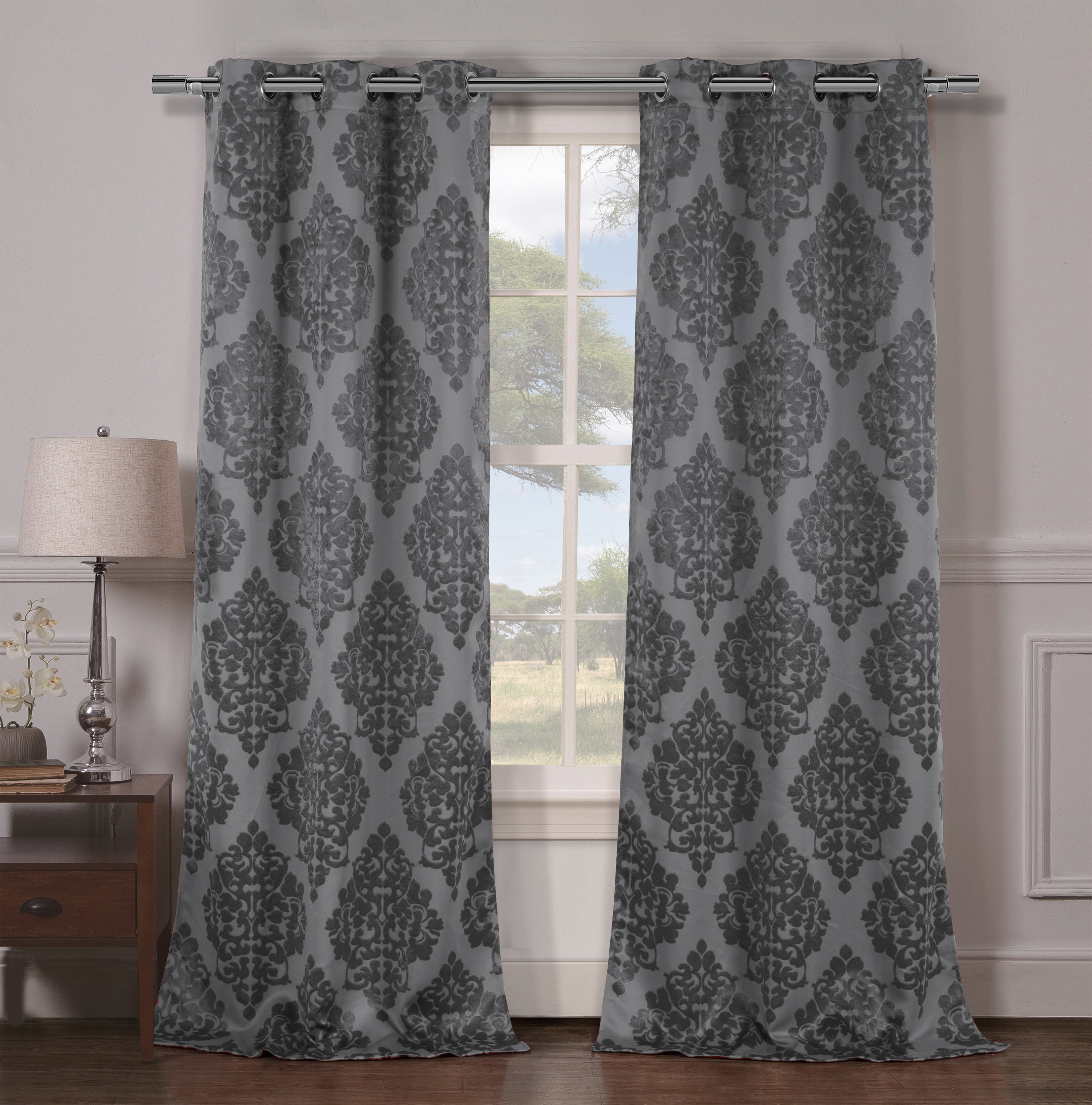 Catalina Damask Blackout Curtain Set