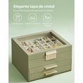 thumbnail image 2 of SONGMICS Caja de Joyas, Caja Joyero de 3 Niveles, Estuche de Joyería, 2 Cajones, Verde Aguacate y Dorado, 2 of 5