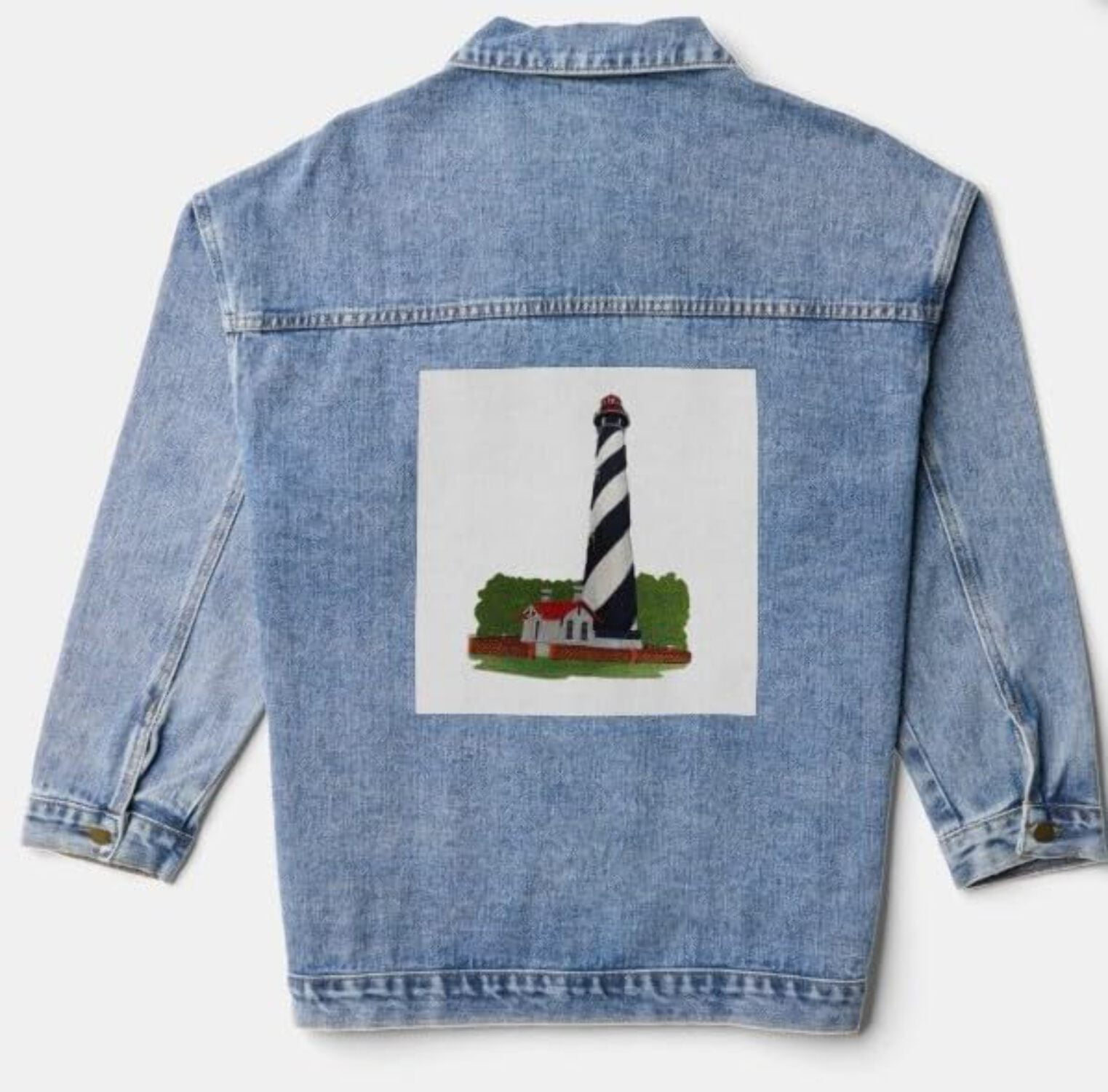 Captain I See The Light Custom and Unique Lighthouse [ St. Augustine Lighthouse (Florida) ] Embroidered Iron on/Sew (5.85" x 8.14")