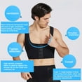 thumbnail image 7 of Elainilye Fashion Men's Plastic Chest Vest Corset Chest Flat Chest Bandage Tight Body Shaper Underwear,Black, 7 of 7