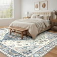thumbnail image 3 of Nefoso 8ft x 10ft Vintage Area Rugs, Washable Area Rugs for Living Room Bedroom Kitchen Home Decor, Non-Slip Carpet, Blue & Beige, 3 of 5