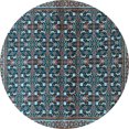 thumbnail image 1 of Ahgly Company Indoor Round Persian Light Blue Traditional Area Rugs, 4' Round, 1 of 4