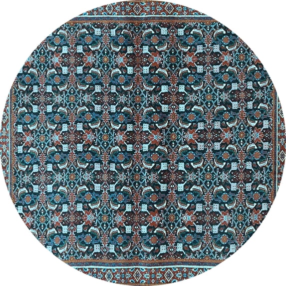 Ahgly Company Indoor Round Persian Light Blue Traditional Area Rugs, 4' Round