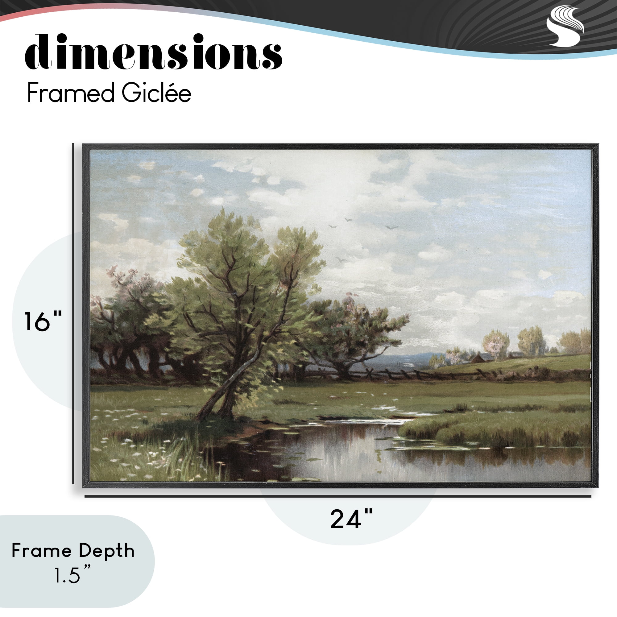 Stupell Industries Ecstatic Spring Landscape Black Framed Giclee Art, design by Lula Bijoux & co.