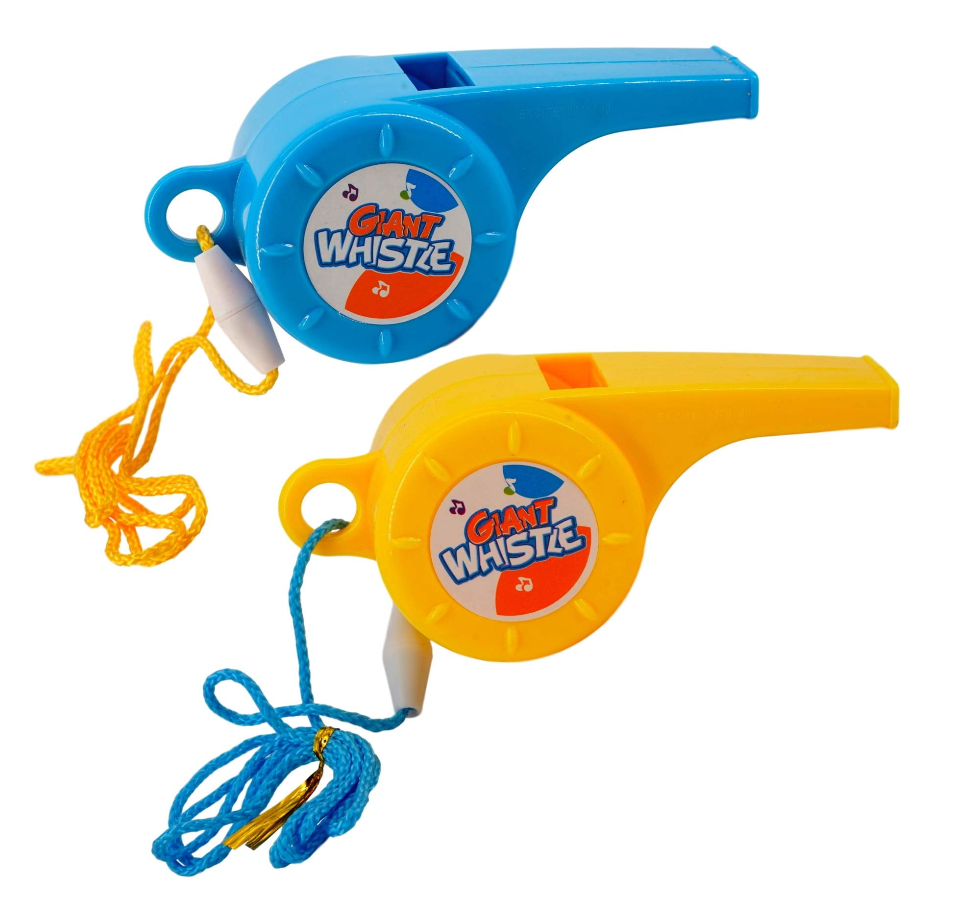 Treasure Co Trio Giant Whistle with Lanyard (2 Pack, 4.5 in Long