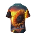 thumbnail image 4 of Goofa Sunset Coast Sunflower Printed Men's Casual Short-sleeved Shirt,Lightweight Breathable Button-down,Summer Casual men's top,Versatile Fashion shirt-Medium, 4 of 7