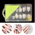 thumbnail image 4 of Trayknick 96Pcs/Box Seamless Nail Tips Ladder Shape Ultra Thin Water Drop Fold Transparent Frosted Tip for Manicure, 4 of 13