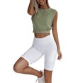 thumbnail image 2 of Amazhiyu Womens Sleeveless Athletic Crop Tops Solid Loose Cropped Tank Top Summer Casual T-Shirt, 2 of 8