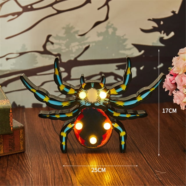 RKSTN Fall Decorations for Home Halloween Modeling Light Battery Box Light String Decoration Light Spider Small Decorations