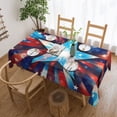 thumbnail image 2 of DouZhe Rectangular Tablecloth, Patriotic American Flag Stars Table Cloth for Kitchen Dinning Tabletop, 72" x 54" Waterproof Polyester Table Cover, 2 of 8