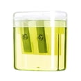 thumbnail image 6 of Hvmvliv Pencil Sharpener Oval Double Hole Pencil Sharpener With Snap-On Cover Carbon Steel Blade Transparent Shavings Box For Home Or Desk Use Yellow, 6 of 6