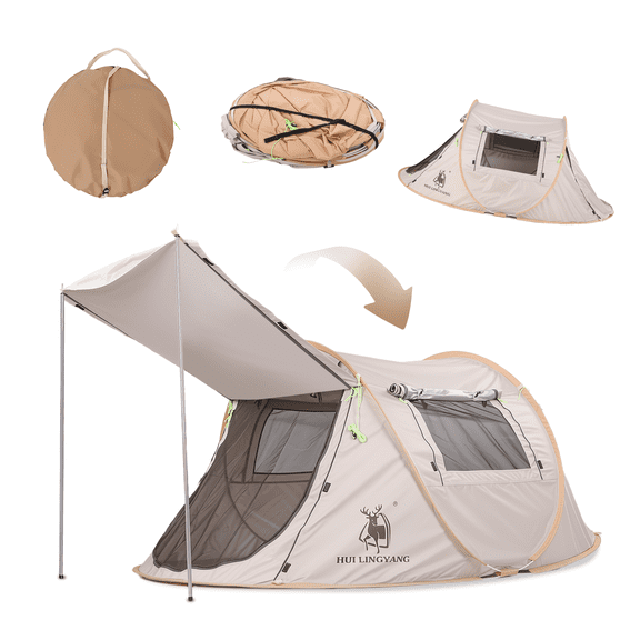 Camping Tent 4 Person Tent Instant Tent for Camping with Waterproof, Windproof, Carry Bag,Lightweight for Camping, Backpacking & Hiking Family Outdoor
