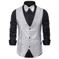 thumbnail image 1 of Men's Sequin Vest Performance Dress Jacket Night Shop Men's Host MC Studio Vest, 1 of 6