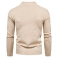 thumbnail image 4 of safuny Men's Basic Sweater Holiday Winter Tops Long Sleeve High Neck Sports Relaxed Casual Solid Fall Trendy Comfy Khaki L, 4 of 8