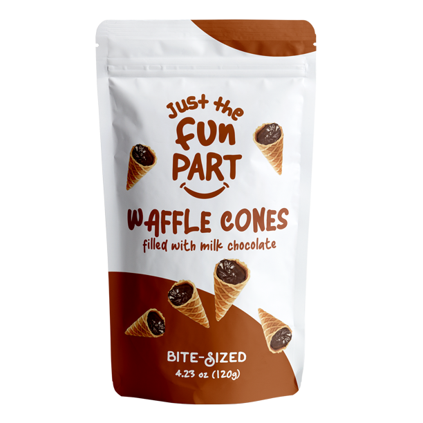 waffle cones filled with chocolate