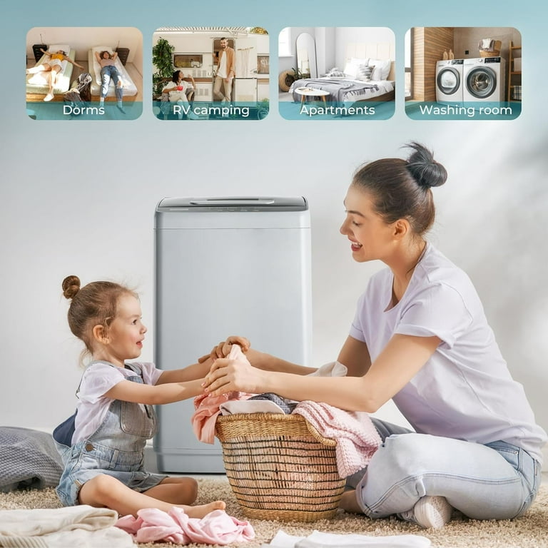 Simzlife 1.04 Cu.ft Portable Washing Machine 17.8LBS with LED