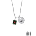 thumbnail image 2 of Delight Jewelry Silvertone Red Ladybug in Shadow Box Silvertone Script Initial Disc - V - Charm Necklace, 20"+3", 2 of 4