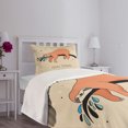 thumbnail image 3 of Ambesonne Animal Quilted Bedspread Set 2 Pcs, Sleepy Sloth Cartoon, Twin Size, Multicolor, 3 of 5