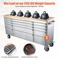 thumbnail image 3 of Danolapsi 72" Rolling Tool Chest with 15 Drawers,Heavy-Duty Steel & Rubber Wood Workbench on Wheels, Garage Workbench with Key Locking System, Drawer Liners for Warehouse Repair Shop, 3 of 7