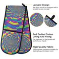 thumbnail image 2 of Yayeee Double Oven Mitt Kitchen Heat Resistant Baking 35" x7" Quilted Glove, Psychedelic Pattern, 2 of 6