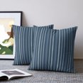 thumbnail image 2 of Pillow Covers 18x18 Set of 2, Navy Blue Striped Throw Pillow Covers Decorative Couch Cushion Cover, Farmhouse Stripes Modern Vintage Microfiber Soft Square Pillowcases for Bedroom Living Room Sofa, 2 of 9