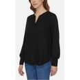 thumbnail image 2 of Buffalo David Bitton Women’s Long Sleeve V-Neck Blouse, Black, Size S, 2 of 3