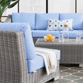 thumbnail image 6 of Lounge Sectional Sofa Chair Set, Rattan, Wicker, Light Grey Gray Light Blue, Modern Contemporary Urban Design, Outdoor Patio Balcony Cafe Bistro Garden Furniture Hotel Hospitality, 6 of 10