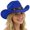 Blue, variant on Western Style Cowboy Hat With Curved Brim For Outdoor Riding Suede Design Gray