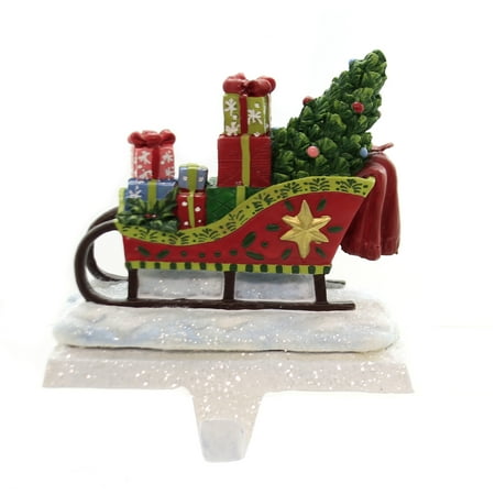 Disneyland Christmas Snow Christmas SLEIGH STOCKING HOLDER Polyresin Tree Presents Snow T2696 ()