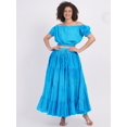 thumbnail image 2 of Wevez Plus Size 40 Inches Long Tribal Fusion 25 Yard Skirt (Turquoise), 2 of 6