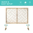 thumbnail image 6 of Best Choice Products 44x33in 2-Panel Handcrafted Wrought Iron Geometric Fireplace Screen w/ Magnetic Doors - Gold, 6 of 8