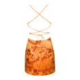 thumbnail image 6 of Womens Embroidered Dress Unique Appliques Beaded Back Lace Up Casual Floral Orange M, 6 of 6