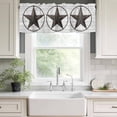 thumbnail image 3 of Texas Star Western Rod Pocket Curtain Valance, Brown Farm Country Gray Wooden Board Farmhouse Window Valance for Living Room, Bedroom, Kitchen 54"W x 18"L, 3 of 9