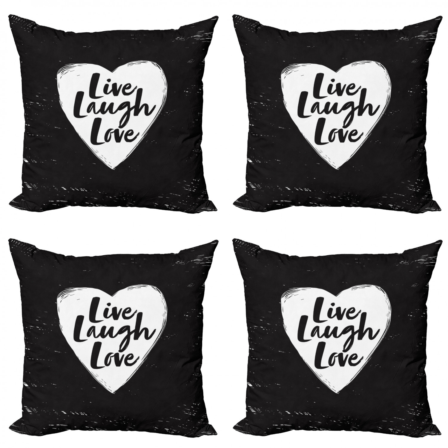 Live Laugh Love Throw Pillow Cushion Case Pack of 4, Illustration of a