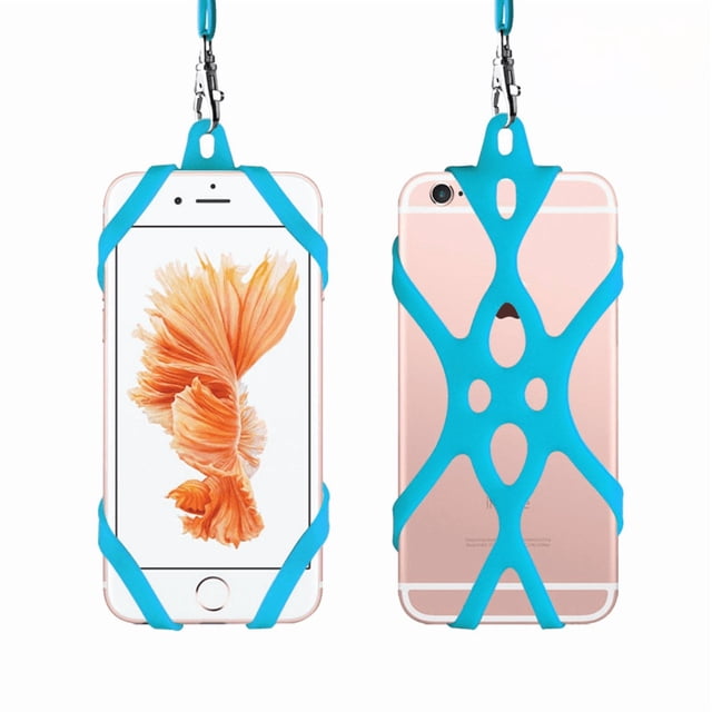 2PCS Phone Lanyard Case Cover Hands-free Neck Strap Silicone Phone Lanyard Holder Case Smart Mobile Phone Support